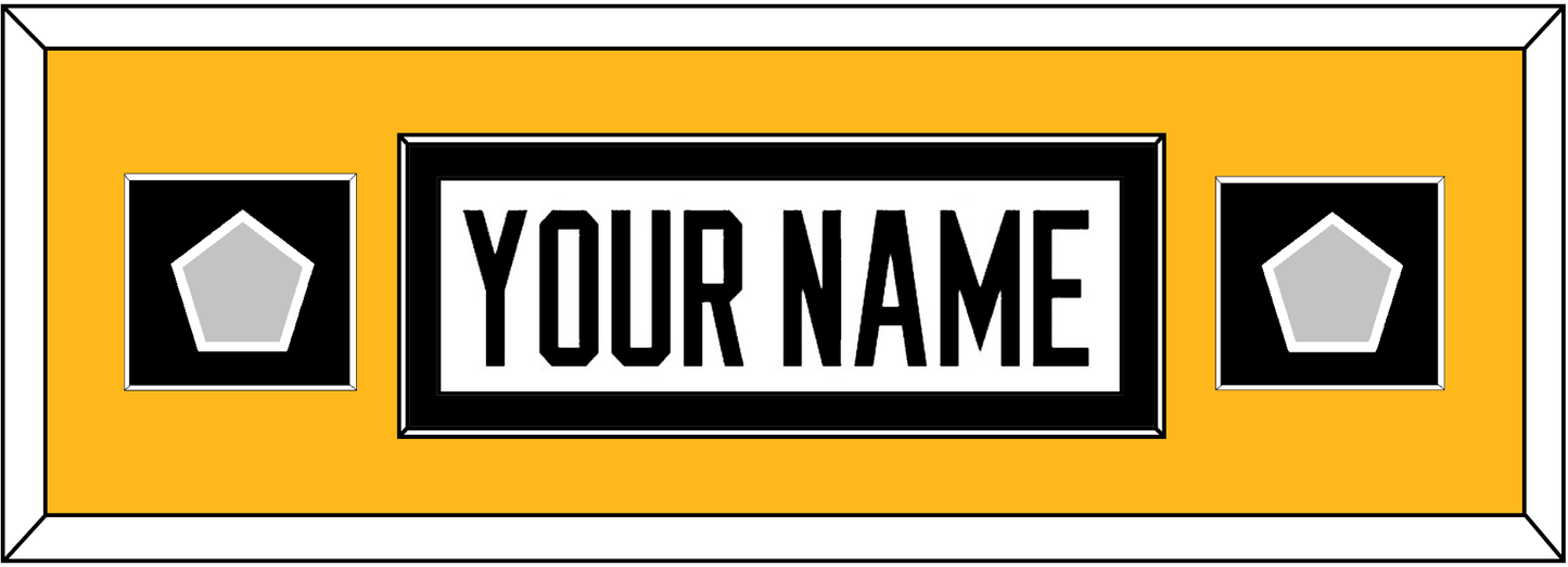 Pittsburgh Nameplate & 2 Stanley Cup Finals Patches - Home White (1988-1992) - Essential Tier 5