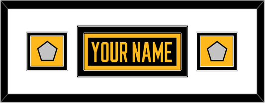 Pittsburgh Nameplate & 2 Stanley Cup Champions Patches - Home Black - Signature Tier 4