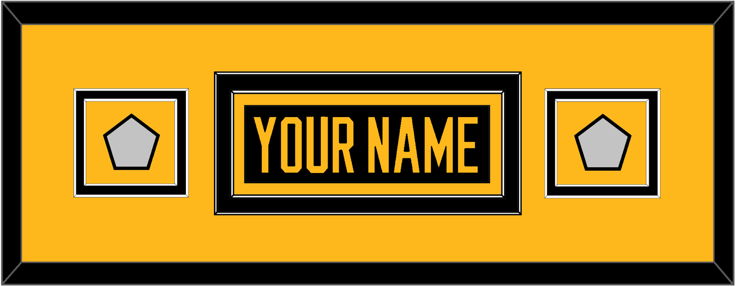 Pittsburgh Nameplate & 2 Stanley Cup Champions Patches - Home Black - Signature Tier 5