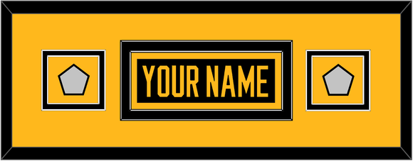 Pittsburgh Nameplate & 2 Stanley Cup Champions Patches - Home Black - Double Mat 5