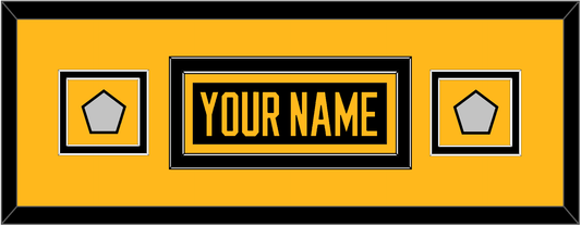Pittsburgh Nameplate & 2 Stanley Cup Finals Patches - Home Black - Signature Tier 5