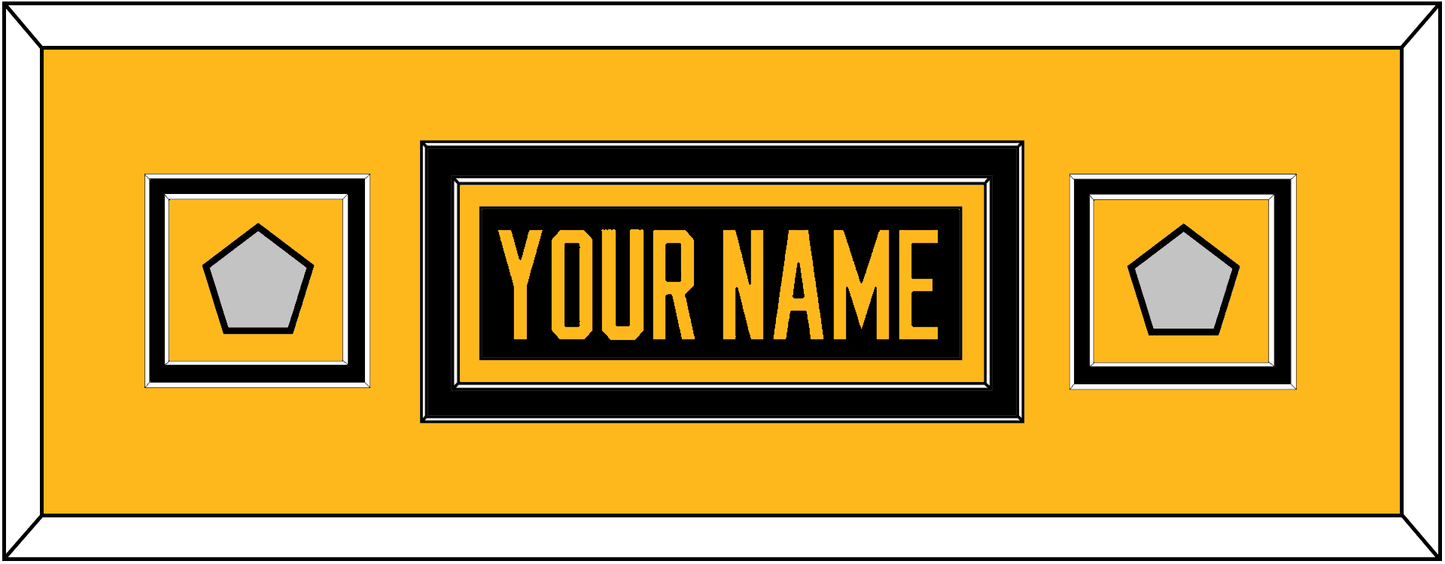 Pittsburgh Nameplate & 2 Stanley Cup Champions Patches - Road Black (1988-1992) - Signature Tier 5