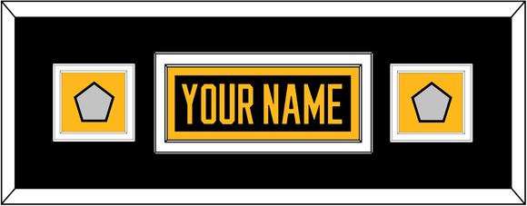 Pittsburgh Nameplate & 2 Stanley Cup Finals Patches - Home Black - Double Mat 6