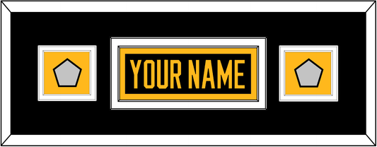 Pittsburgh Nameplate & 2 Stanley Cup Finals Patches - Road Black (1988-1992) - Signature Tier 6