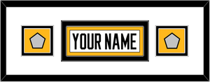 Pittsburgh Nameplate & 2 Stanley Cup Champions Patches - Home White (1988-1992) - Double Mat 5