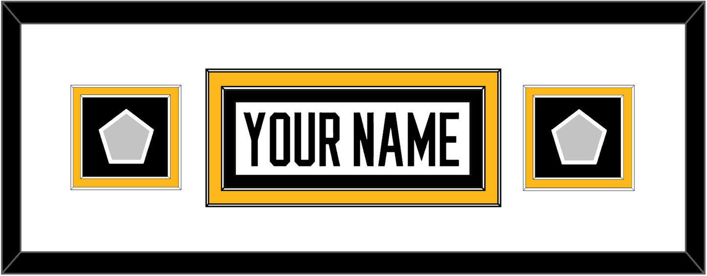 Pittsburgh Nameplate & 2 Stanley Cup Champions Patches - Road White - Signature Tier 6