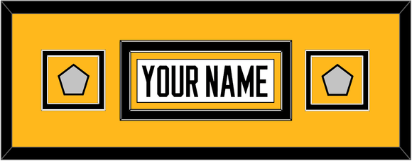 Pittsburgh Nameplate & 2 Stanley Cup Champions Patches - Road White - Double Mat 7