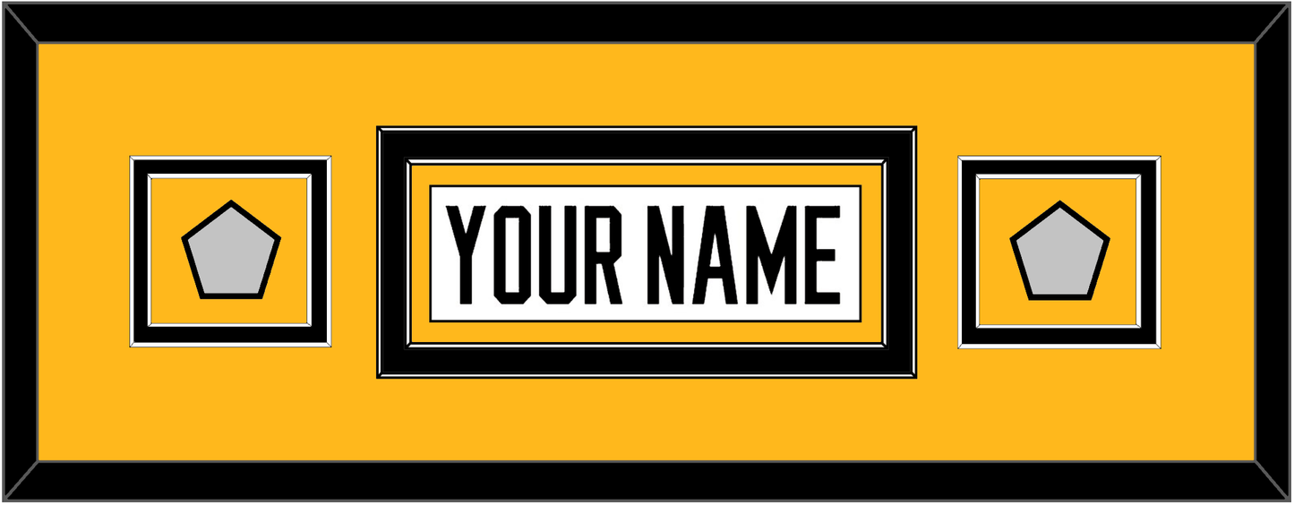 Pittsburgh Nameplate & 2 Stanley Cup Champions Patches - Home White (1988-1992) - Signature Tier 7