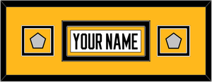 Pittsburgh Nameplate & 2 Stanley Cup Champions Patches - Home White (1988-1992) - Double Mat 7