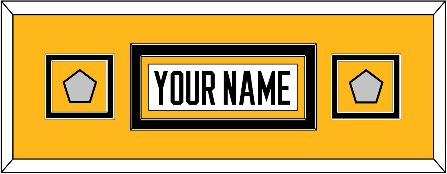 Pittsburgh Nameplate & 2 Stanley Cup Finals Patches - Home White (1988-1992) - Signature Tier 7