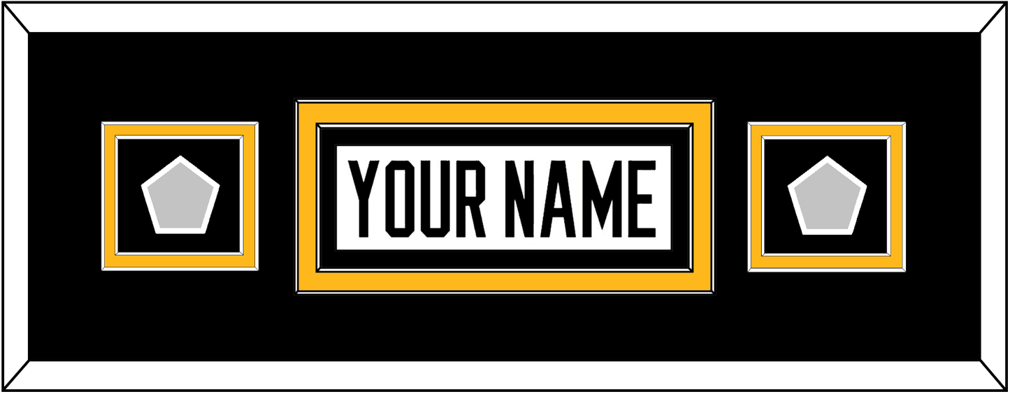 Pittsburgh Nameplate & 2 Stanley Cup Champions Patches - Road White - Signature Tier 8