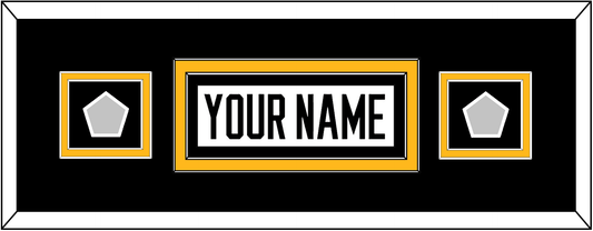 Pittsburgh Nameplate & 2 Stanley Cup Champions Patches - Road White - Signature Tier 8