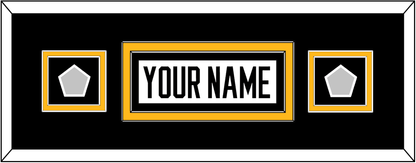 Pittsburgh Nameplate & 2 Stanley Cup Champions Patches - Home White (1988-1992) - Signature Tier 8