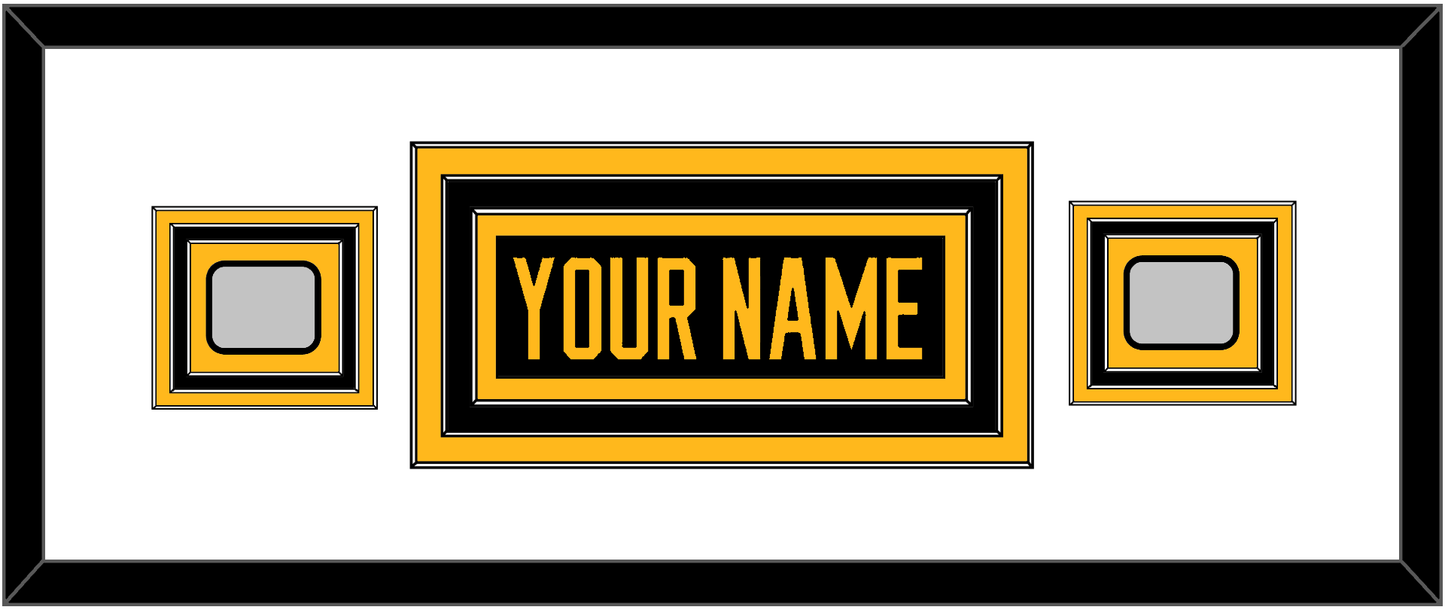 Pittsburgh Nameplate & 2 Stanley Cup Finals Patches - Road Black (1988-1992) - Premier Tier 3