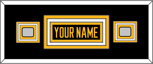 Pittsburgh Nameplate & 2 Stanley Cup Champions Patches - Home Black - Premier Tier 4
