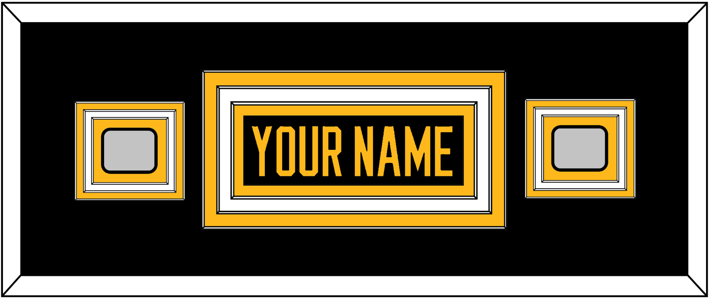 Pittsburgh Nameplate & 2 Stanley Cup Finals Patches - Home Black - Premier Tier 4