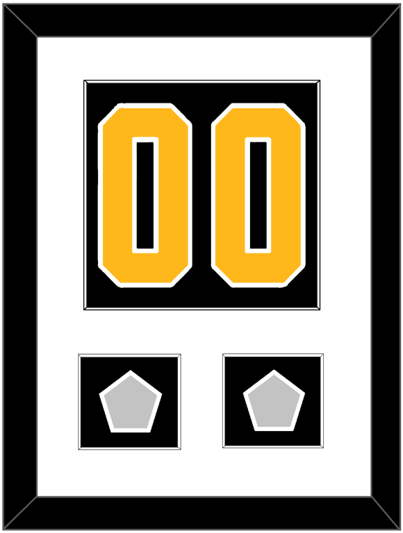 Pittsburgh Number (Back) & 2 Stanley Cup Champions Patches - Road Black (1988-1992) - Single Mat 1