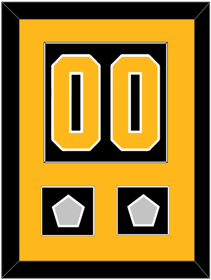Pittsburgh Number (Back) & 2 Stanley Cup Champions Patches - Home Black - Essential Tier 2