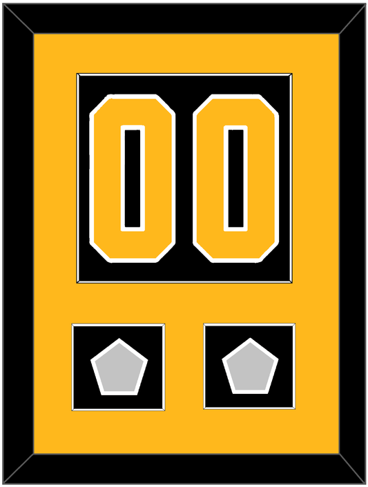 Pittsburgh Number (Back) & 2 Stanley Cup Champions Patches - Home Black - Essential Tier 2