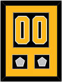 Pittsburgh Number (Back) & 2 Stanley Cup Champions Patches - Road Black (1988-1992) - Single Mat 2