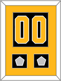 Pittsburgh Number (Back) & 2 Stanley Cup Champions Patches - Road Black (1988-1992) - Single Mat 2