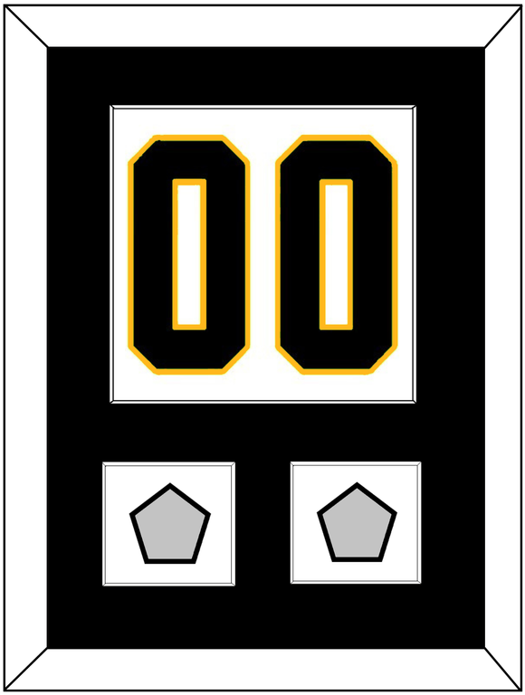 Pittsburgh Number (Back) & 2 Stanley Cup Champions Patches - Home White (1988-1992) - Single Mat 1