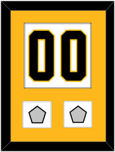 Pittsburgh Number (Back) & 2 Stanley Cup Finals Patches - Road White - Single Mat 2