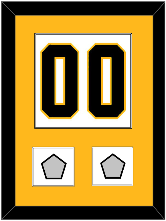 Pittsburgh Number (Back) & 2 Stanley Cup Champions Patches - Home White (1988-1992) - Single Mat 2