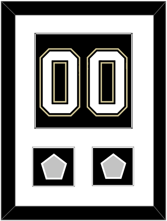 Pittsburgh Number (Back) & 2 Stanley Cup Finals Patches - Home Black (2007-2016) - Single Mat 1