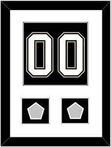 Pittsburgh Number (Back) & 2 Stanley Cup Champions Patches - Home Black (2007-2016) - Single Mat 1