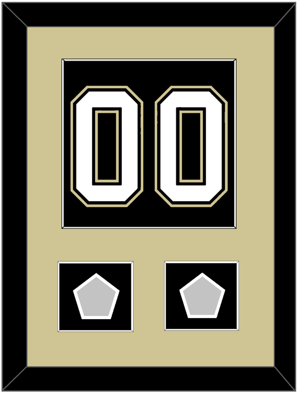 Pittsburgh Number (Back) & 2 Stanley Cup Finals Patches - Home Black (2007-2016) - Single Mat 2