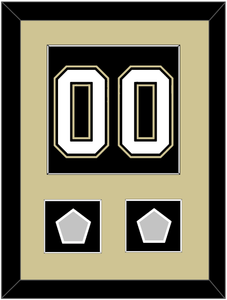 Pittsburgh Number (Back) & 2 Stanley Cup Champions Patches - Home Black (2007-2016) - Single Mat 2