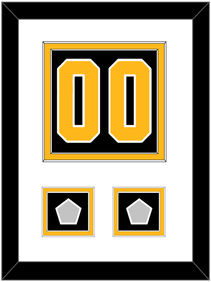 Pittsburgh Number (Back) & 2 Stanley Cup Champions Patches - Road Black (1988-1992) - Signature Tier 1