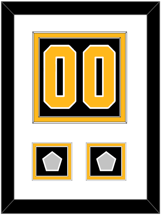 Pittsburgh Number (Back) & 2 Stanley Cup Champions Patches - Road Black (1988-1992) - Signature Tier 1