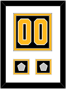 Pittsburgh Number (Back) & 2 Stanley Cup Finals Patches - Home Black - Double Mat 1