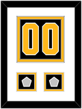 Pittsburgh Number (Back) & 2 Stanley Cup Finals Patches - Road Black (1988-1992) - Double Mat 1