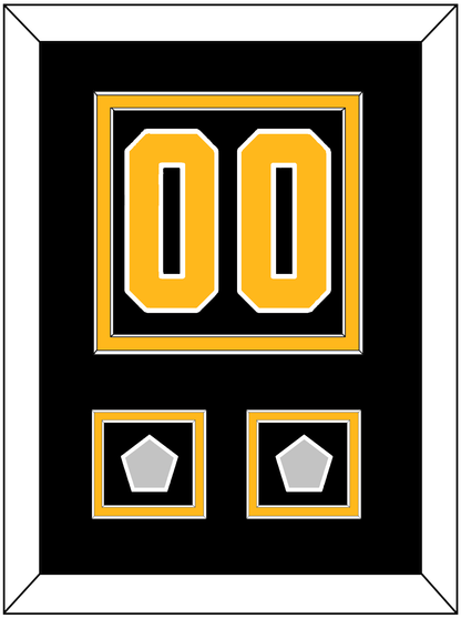 Pittsburgh Number (Back) & 2 Stanley Cup Champions Patches - Road Black (1988-1992) - Signature Tier 2