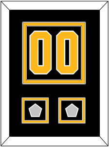 Pittsburgh Number (Back) & 2 Stanley Cup Champions Patches - Road Black (1988-1992) - Double Mat 2