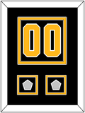 Pittsburgh Number (Back) & 2 Stanley Cup Finals Patches - Road Black (1988-1992) - Double Mat 2