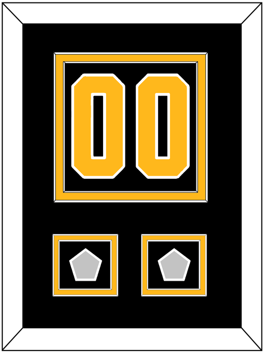 Pittsburgh Number (Back) & 2 Stanley Cup Finals Patches - Home Black - Signature Tier 2
