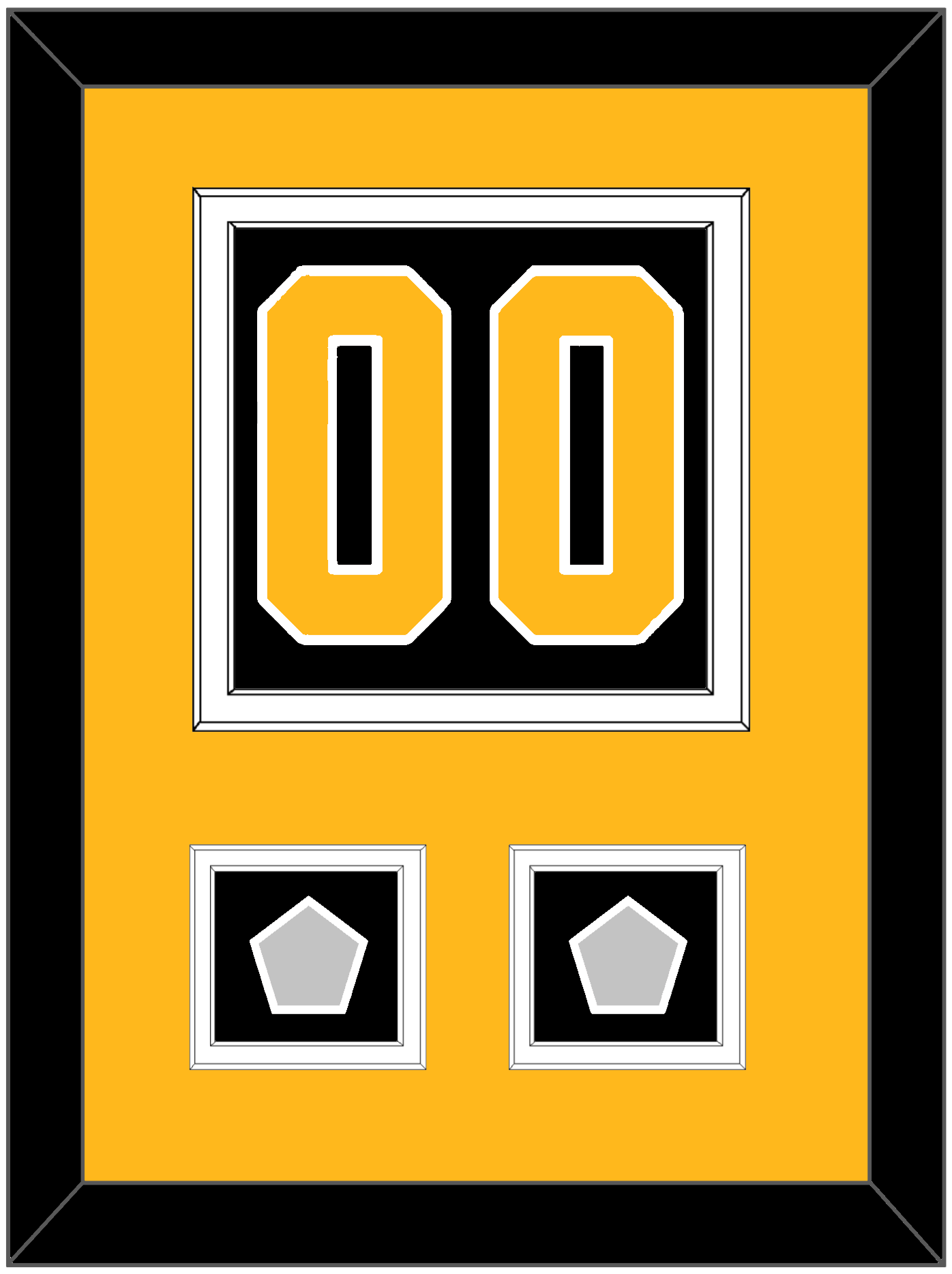 Pittsburgh Number (Back) & 2 Stanley Cup Champions Patches - Home Black - Signature Tier 3