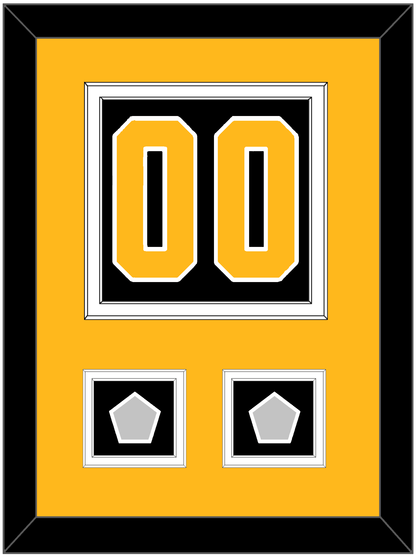 Pittsburgh Number (Back) & 2 Stanley Cup Finals Patches - Road Black (1988-1992) - Signature Tier 3