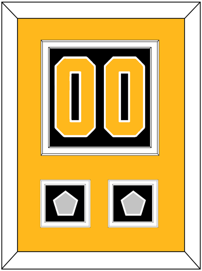 Pittsburgh Number (Back) & 2 Stanley Cup Finals Patches - Home Black - Signature Tier 3