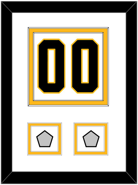 Pittsburgh Number (Back) & 2 Stanley Cup Champions Patches - Road White - Signature Tier 1