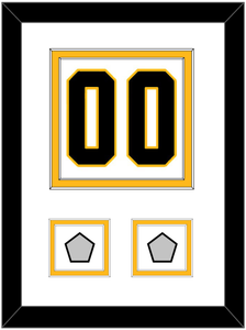 Pittsburgh Number (Back) & 2 Stanley Cup Champions Patches - Home White (1988-1992) - Double Mat 1