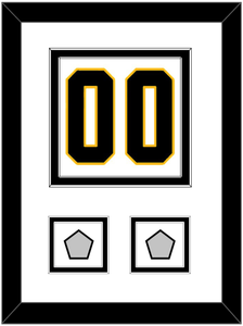 Pittsburgh Number (Back) & 2 Stanley Cup Finals Patches - Road White - Double Mat 2