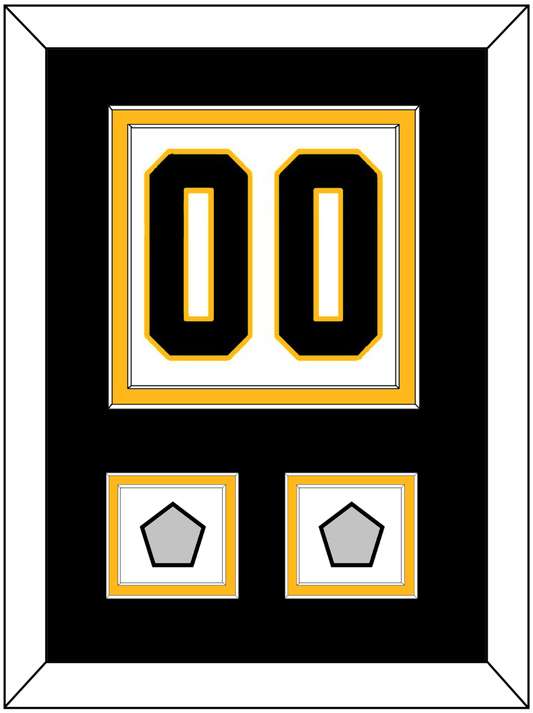 Pittsburgh Number (Back) & 2 Stanley Cup Finals Patches - Road White - Signature Tier 3