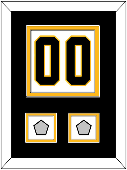 Pittsburgh Number (Back) & 2 Stanley Cup Champions Patches - Road White - Signature Tier 3