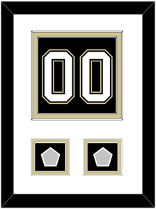 Pittsburgh Number (Back) & 2 Stanley Cup Champions Patches - Home Black (2007-2016) - Double Mat 1