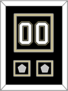 Pittsburgh Number (Back) & 2 Stanley Cup Finals Patches - Home Black (2007-2016) - Double Mat 2